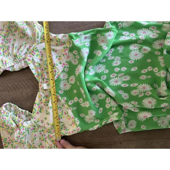 RIXO x Target Green Daisy Floral Puff Sleeve Midi Swing Dress Women’s size 4 - Picture 9 of 15